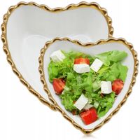 SALATERKA PORCELANA 15CM SERCE ZŁOTA PERŁA DO SURÓWEK PRZEKĄSEK SAŁATEK