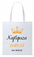 Dla Babci Babuni Prezent Torba Eco Biała Shopper Z Nadrukiem Ze Zdjęciem
