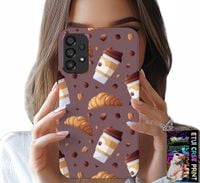 ETUI DO SAMSUNG GALAXY A53 5G - CASE Z KAWĄ ROGALIKAMI I ZIARNAMI W TLE