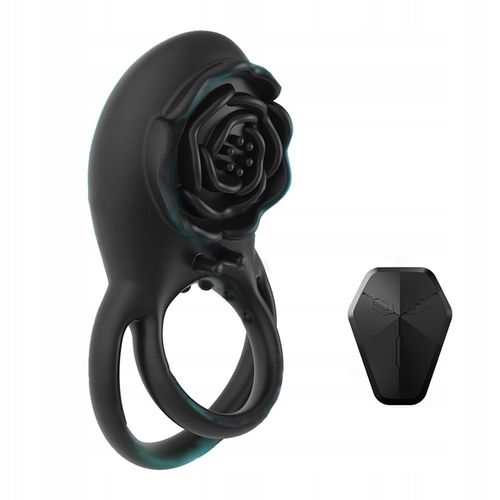 Męski wibrujący pierścień na penisa z różanym stymulatorem łechtaczki 8 na Arena.pl