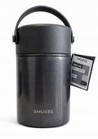 Smukee Termos obiadowy na zupę 500 ml duży ciemny szary łyżka
