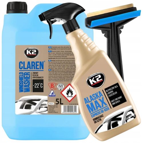 Zimowy Zestaw K2 Alaska Claren Murska 575 Odmrażacz do Szyb Skrobaczka Płyn na Arena.pl