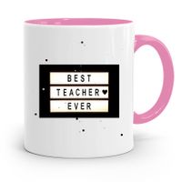 Kubek Różowy Na Dzień Nauczyciela Best Teacher Z Nadrukiem Ze Zdjęciem