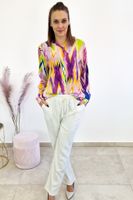 Fiolet Wzorzysta Koszula Damska Picasso UNI