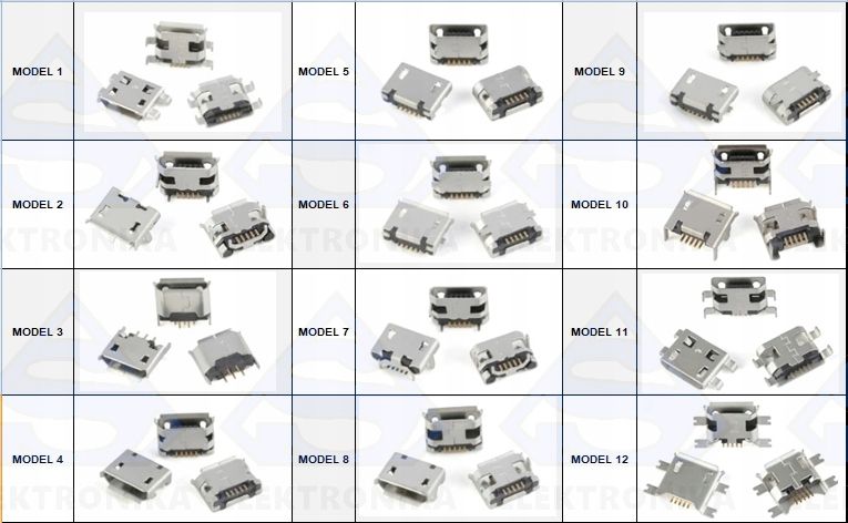 Gniazdo micro usb montażowe PCB SMD mod3 zdjęcie 2