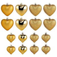 16x Bombki Choinkowe Świąteczne Nietłukące Złote Zestaw Bombek na Choinkę