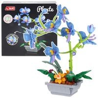 Klocki Konstrukcyjne Kwiat Storczyk Blue w Doniczce do Ułożenia 581 el.