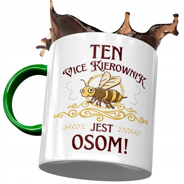 Kubek Zielony Dla Vice Kierownika Jest Osom Z Nadrukiem Ze Zdjęciem zdjęcie 1