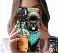 ETUI DO SAMSUNG GALAXY A51 - BULDOG COFFI LOVE, SŁONECZNIKI, PSI CASE
