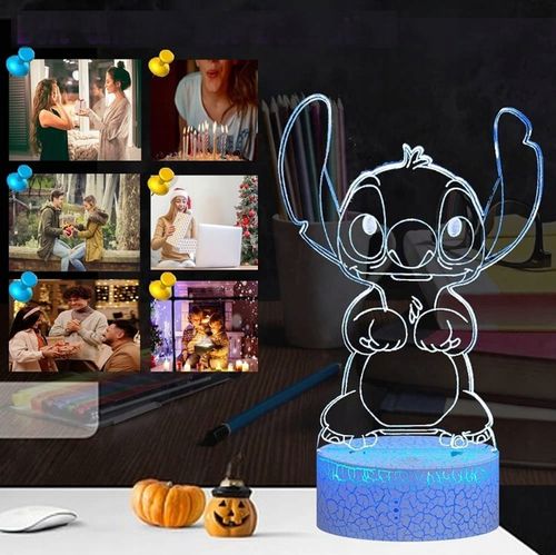 Prezenty świąteczne Lampka 3D nocna led usb +pilot na prezent Lilo i Stitch na Arena.pl