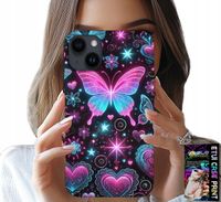 ETUI DO IPHONE 15 PLUS - KOLOROWY MOTYLEK SERCE MODNE WZORY CASE