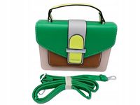 Silvia Rosa - torebka listonoszka kuferek kolorowy zielony SR2012