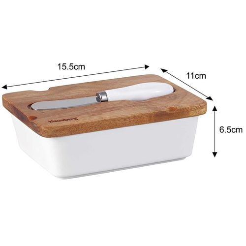 maselniczka porcelanowa z nożykiem klausberg kb-7785 biała na Arena.pl