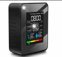 DETEKTOR JAKOŚCI POWIETRZA CO2 PPM WILGOTNOŚĆ TEMP HCHO TVOC CZYTELNY USC-C