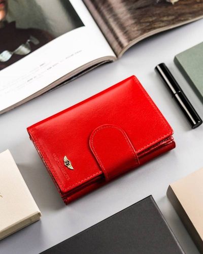 skórzany, średni portfel damski na zatrzask - peterson na Arena.pl