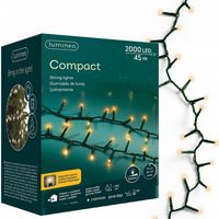 Lampki choinkowe COMPACT 2000LED 45m klasyczny biały - zielony kabel
