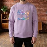 Bluza crewneck lawendowa z Twoim nadrukiem XXL