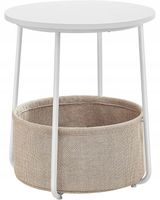 Stolik kawowy OSKAR 2w1 biały z koszem 45x50 cm nowoczesny