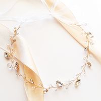 OPASKA na włosy złota z cyrkoniami i kryształkami KOKONET 4-0169