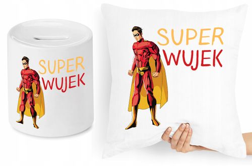 Dla Wujka Zestaw Poduszka + Skarbonka Prezent Z Nadrukiem Ze Zdjęciem na Arena.pl