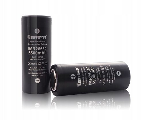 Akumulator KeepPower IMR26650 5500mAh 3,7V HIGH DRAIN Li-ION 15A na Arena.pl