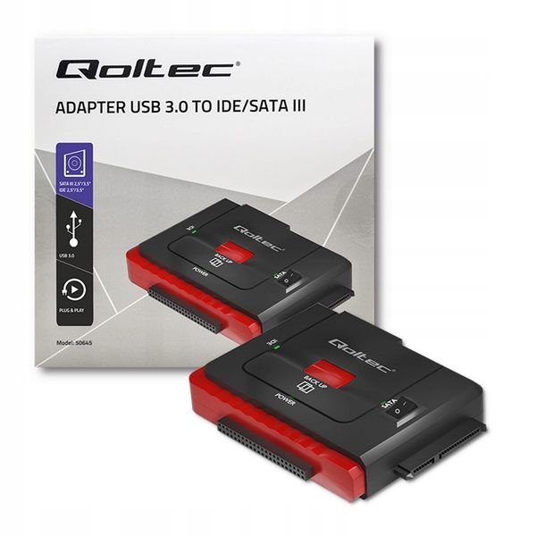 Qoltec Adapter USB 3.0 do IDE SATA III Szybka transmisja danych zdjęcie 8
