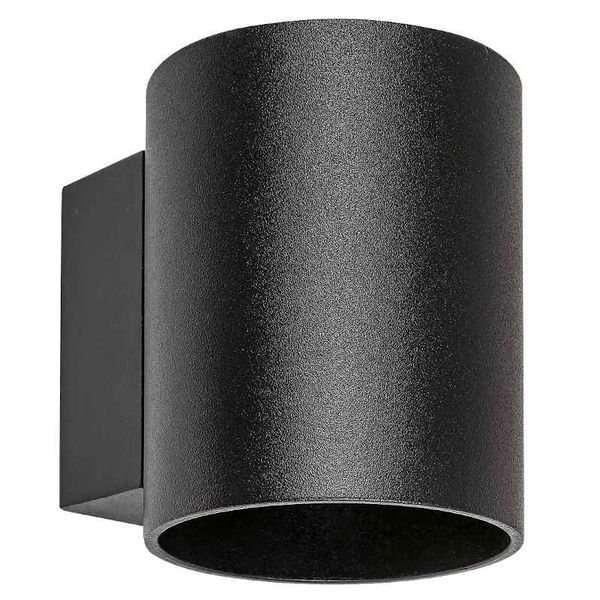 Minimalistyczna LAMPA ścienna KAUNAS 7020 Rabalux okrągły kinkiet metalowy do salonu czarny zdjęcie 1