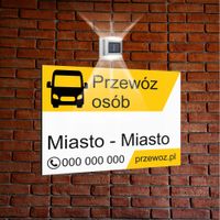 nadruk TABLICZKA reklamowa z lampą SZYLD dibond 40x30 PRZEWÓZ OSÓB