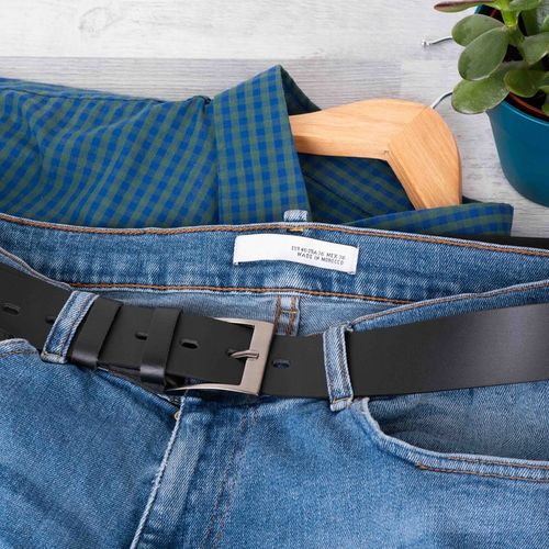 SEPHER Pasek skórzany AUTHENTIC męski CZARNY jeans na Arena.pl