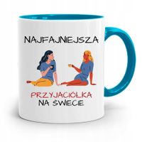 Kubek Błękitny Przyjaciel Najfajniejsza Na Świecie Z Nadrukiem Ze Zdjęciem