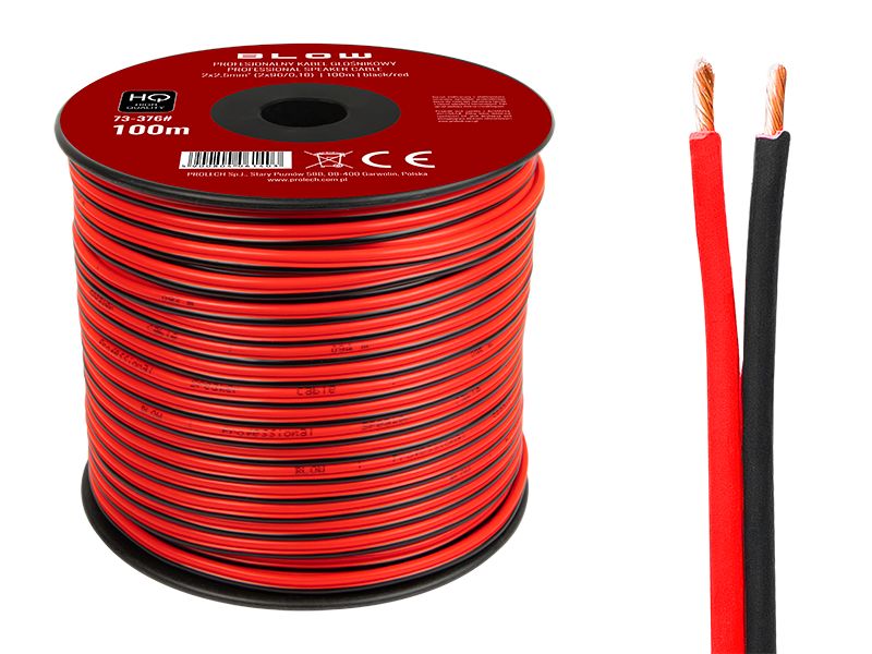 Przewód głośnikowy 2x2,50mm czarno-czerwony zdjęcie 1