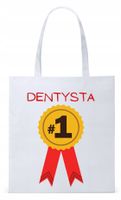 Dla Dentysty Stomatologa Torba Eco Biała Shopper Z Nadrukiem Ze Zdjęciem
