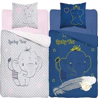 Pościel bawełniana fluorescencyjna 160x200cm Słonik licencyjna