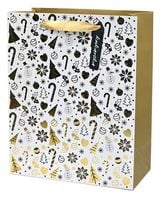 Torebka świąteczna biała - Bałwanek - M