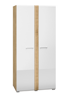 Szafa 2- Drzwiowa 2D 92 cm Dąb Castello + Biały Połysk ABIGO ML