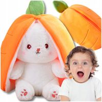 KRÓLIK TRUSKAWKA MARCHEWKA 3W1 MIĘKKA MASKOTKA PLUSZAK PRZYTULANKA ZABAWKA