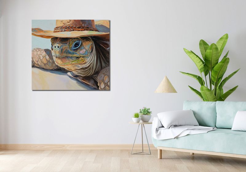 Obraz 100x90cm Żółwi Kapelusznik zdjęcie 2