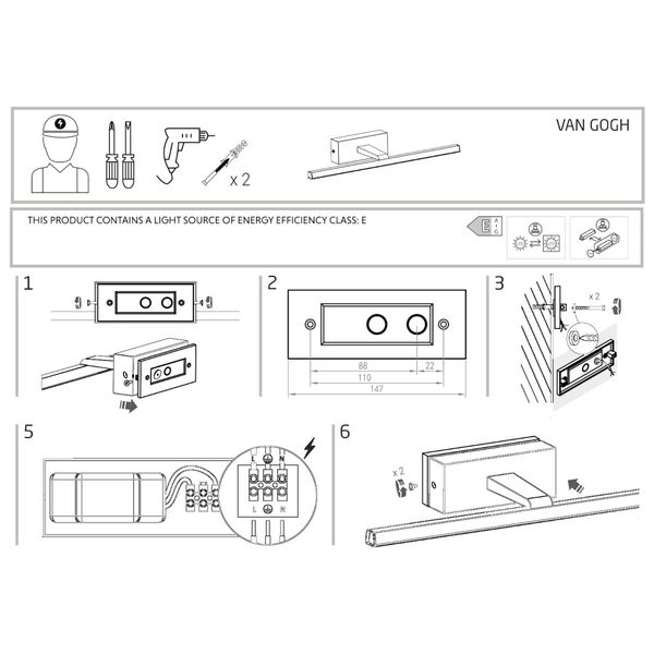 Kinkiet galeryjka Van Gogh 10285 Nowodvorski LED 13W 3000K listwa czarny zdjęcie 4