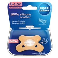 CANPOL Smoczek uspokajający silikonowy symetryczny 6-12m pomarańczowy