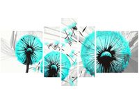 80CM 160CM OBRAZ 5 ELEM DMUCHAWCE TURKUSIE DRUK ŚCIENNY