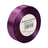 WSTĄŻKA SATYNOWA 25MM X 32M WS25-171 BREWIS ŚLIWKOWY