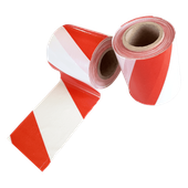 TAŚMA OSTRZEGAWCZA TO 80mm/100m ODGRODZENIOWA CZERWONO-BIAŁA 1-STR NADRUK