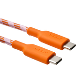 Kabel przewód USB-C USB-C 3A 1,5m 480Mb/s szybki LILLHULT pomarańczowo-różowy