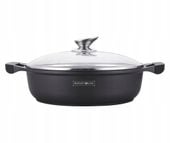 GARNEK MARMUROWY TRADYCYJNY GAZ INDUKCJA NIEPRZYWIERALNY 32CM Z POKRYWĄ