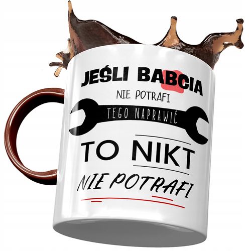 Kubek Bordowy Dla Babci Babuni Na Dzień Babci Z Nadrukiem Ze Zdjęciem na Arena.pl