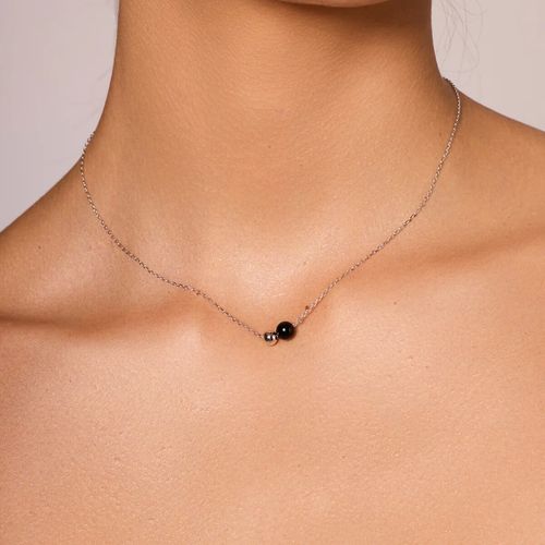 srebrny naszyjnik z agatem na Arena.pl