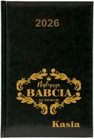 Kalendarz A5 2026 tygodniowy KSIĄŻKOWY planer prezent DLA BABCI + IMIĘ