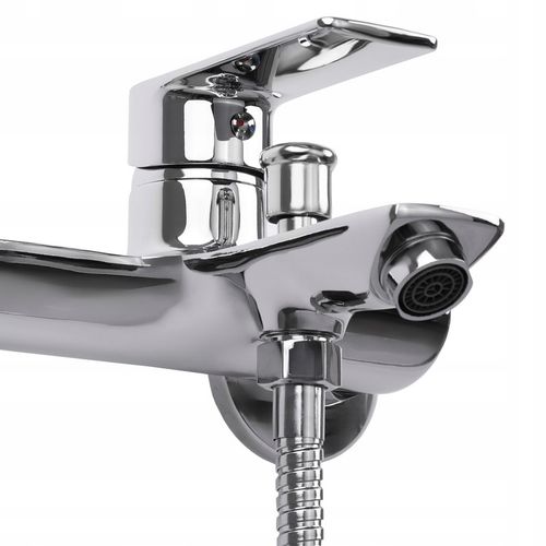 Bateria wannowa ścienna z prysznicem chrom zestaw do wanny łazienkowy na Arena.pl