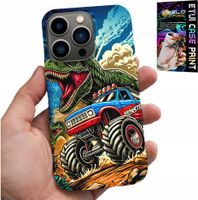 ETUI DO IPHONE 15 PRO MAX -DINOZAUR W MONSTERTRUCKU WZORY DLA DZIECI