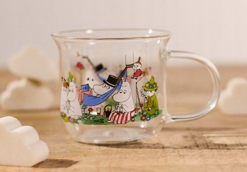 Kubek muminki przezroczysty szklany 300 ml kolorowy kubeczek na Arena.pl